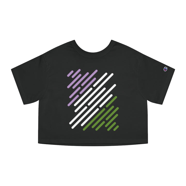 Champion - Genderqueer Flag Stripe Cropped T-Shirt