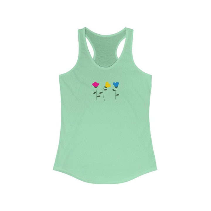 Pansexual Tank Top Racerback - Simple Flowers