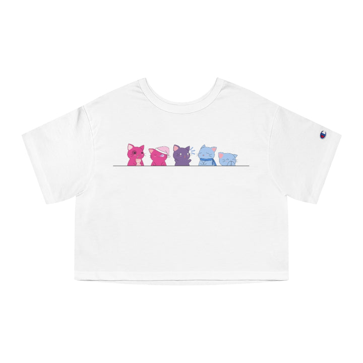 Champion - Kawaii Cats Bisexual Cropped T-Shirt