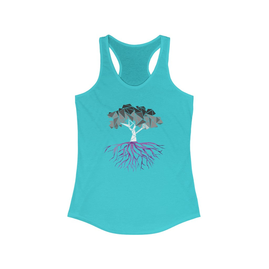 Asexual Tank Top Racerback - Abstract Tree