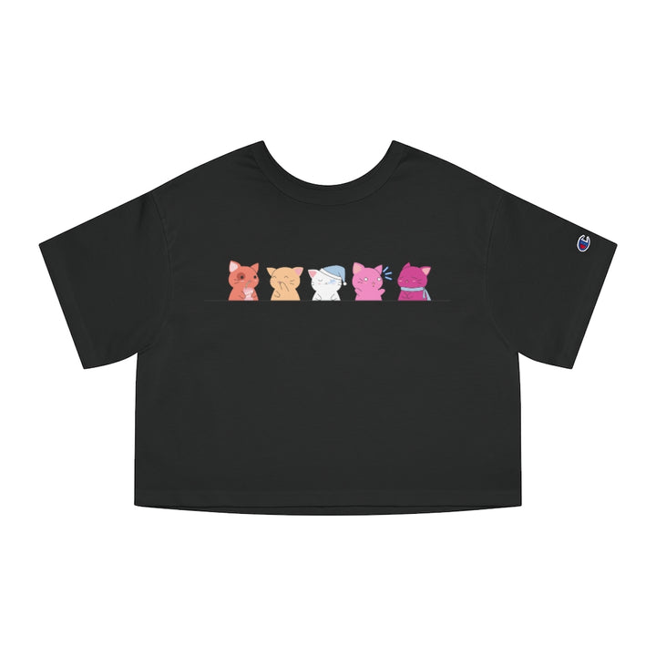 Champion - Kawaii Cats Lesbian Cropped T-Shirt