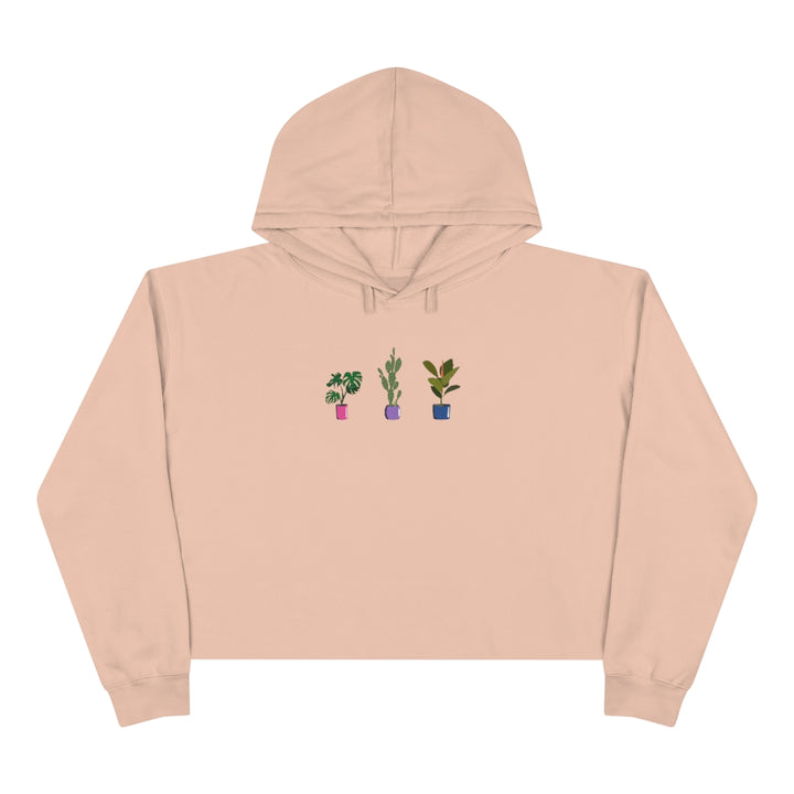 Succulent Plants Bisexual Crop Hoodie