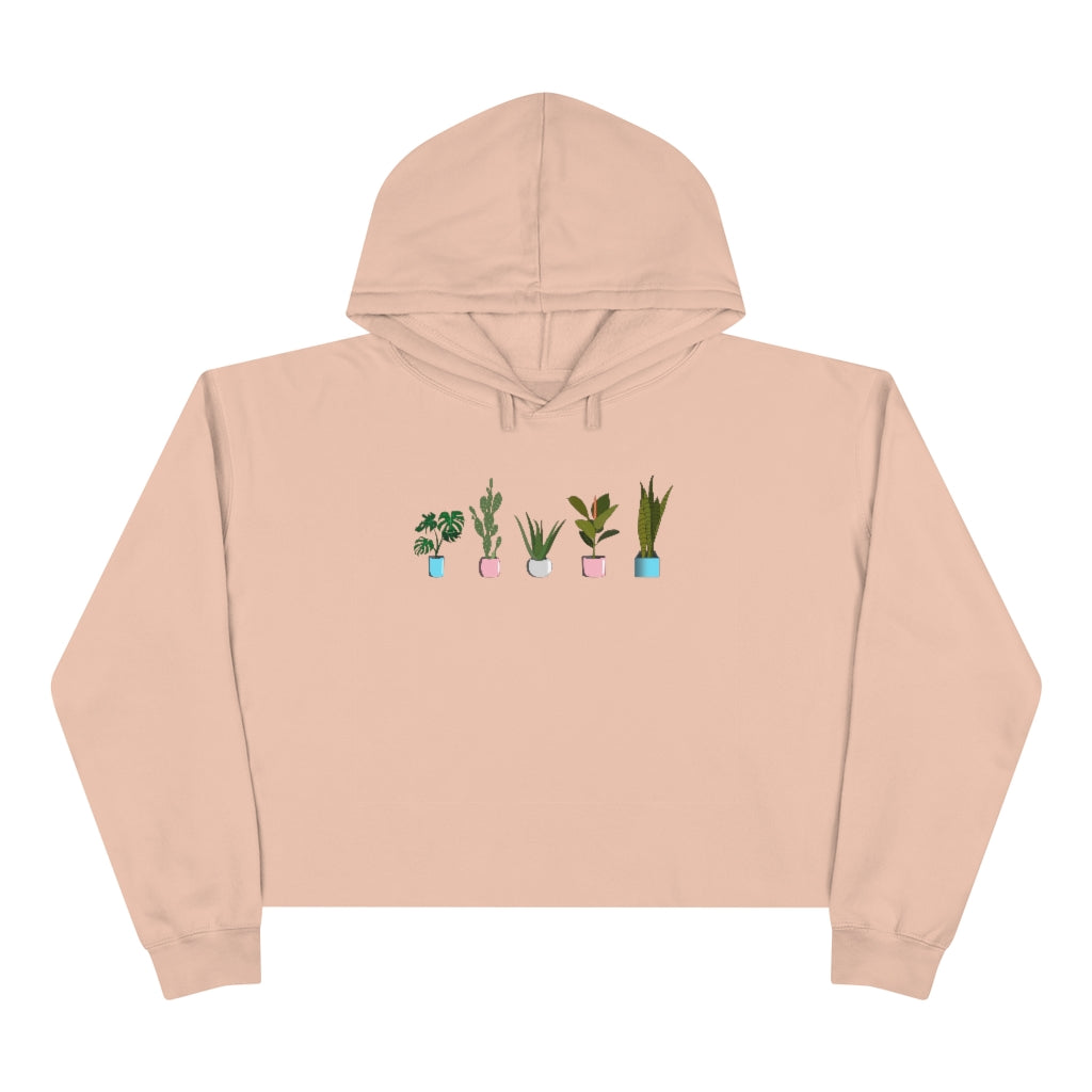 Succulent Plants Trans Crop Hoodie