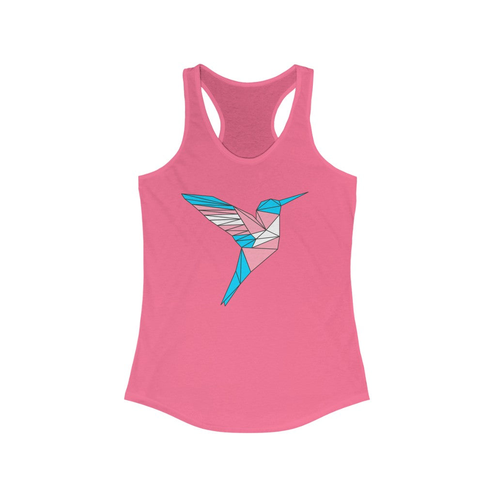 Trans Tank Top Racerback - Polygon Hummingbird