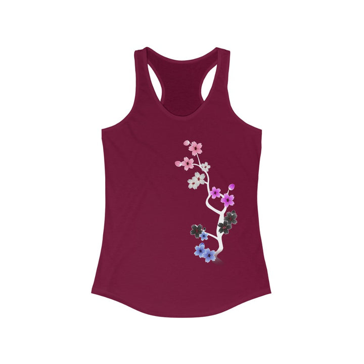 Genderfluid Tank Top Racerback - Dark Sakura