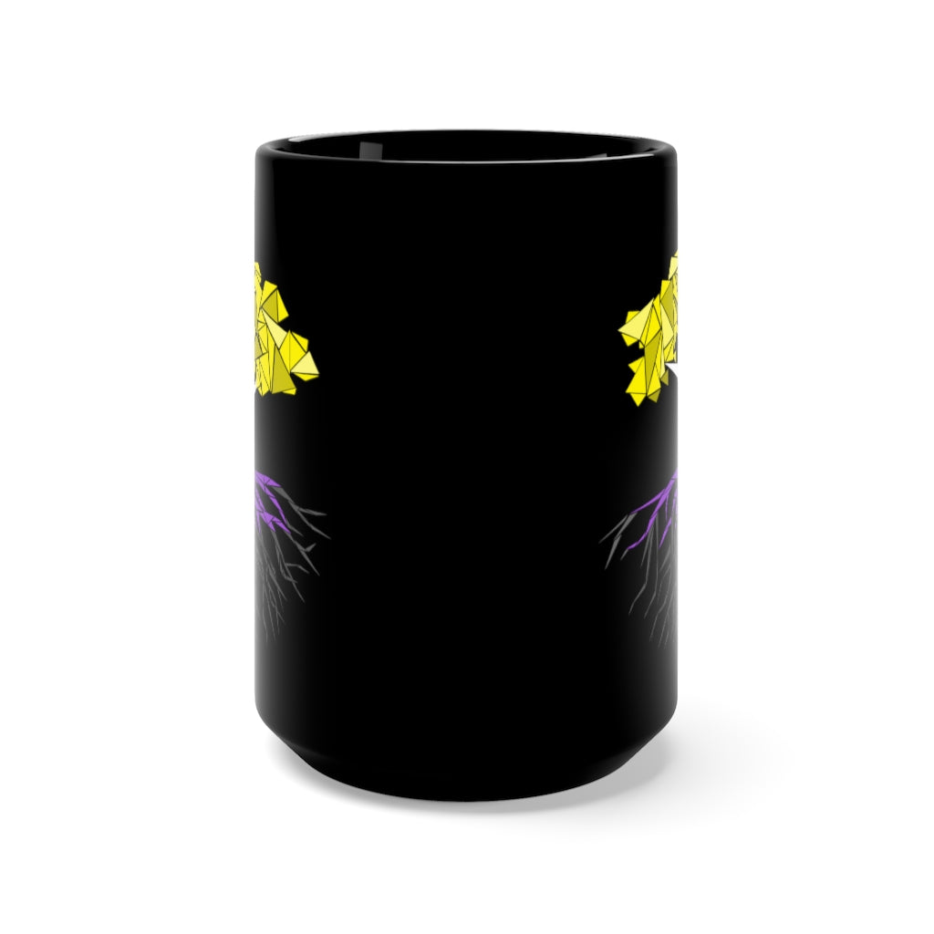 Abstract Tree Nonbinary Black Mug 15oz