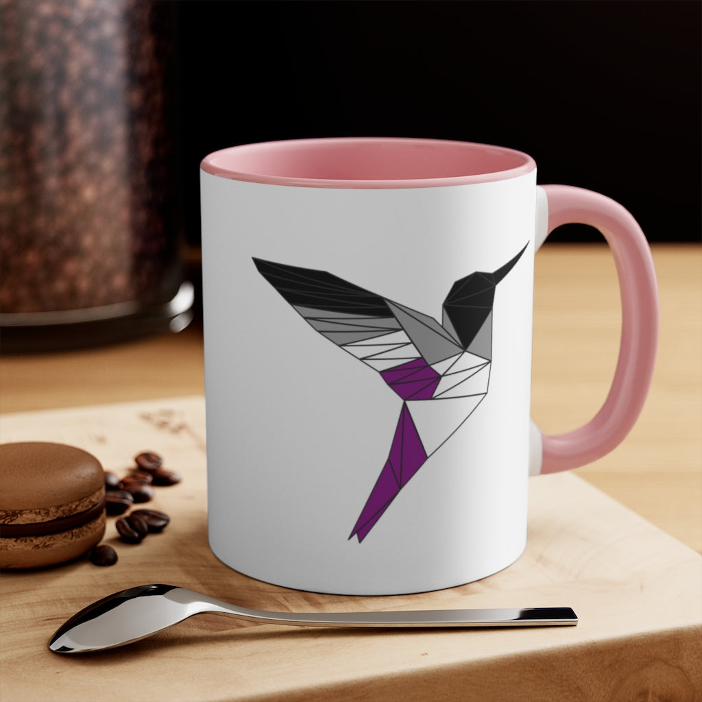 Polygon Hummingbird Asexual Accent Mug