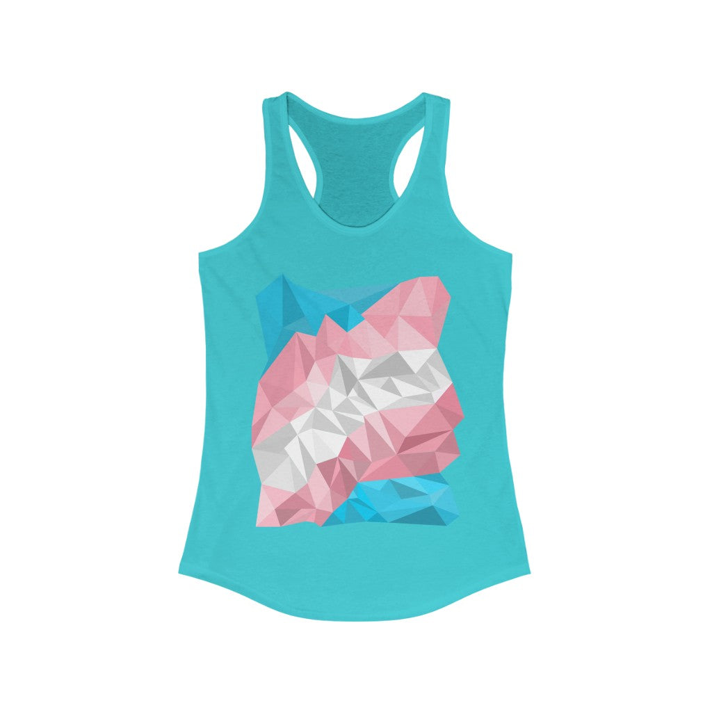 Trans Tank Top Racerback - Abstract Trans Flag