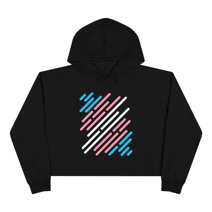 Trans Flag Stripe Crop Hoodie