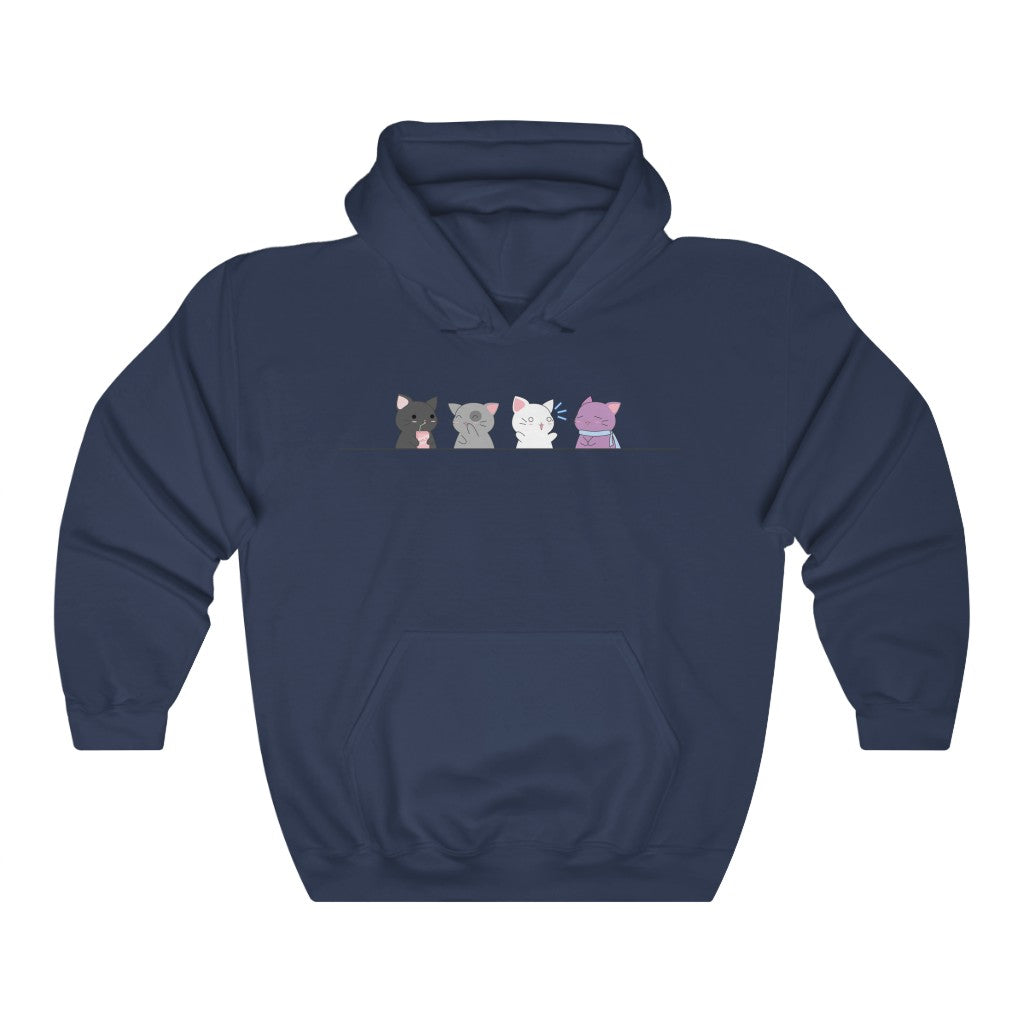 Kawaii Cats Asexual Gender Neutral Hoodie