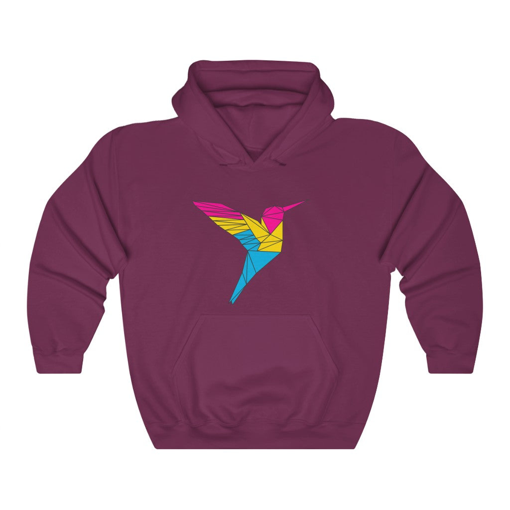 Polygon Hummingbird Pansexual Gender Neutral Hoodie