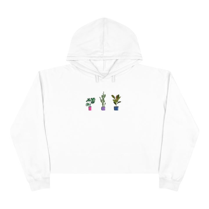 Succulent Plants Bisexual Crop Hoodie