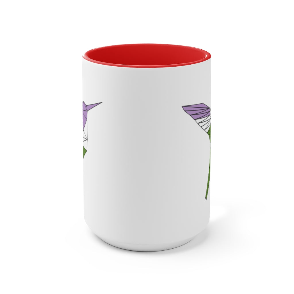 Polygon Hummingbird Genderqueer Accent Mug