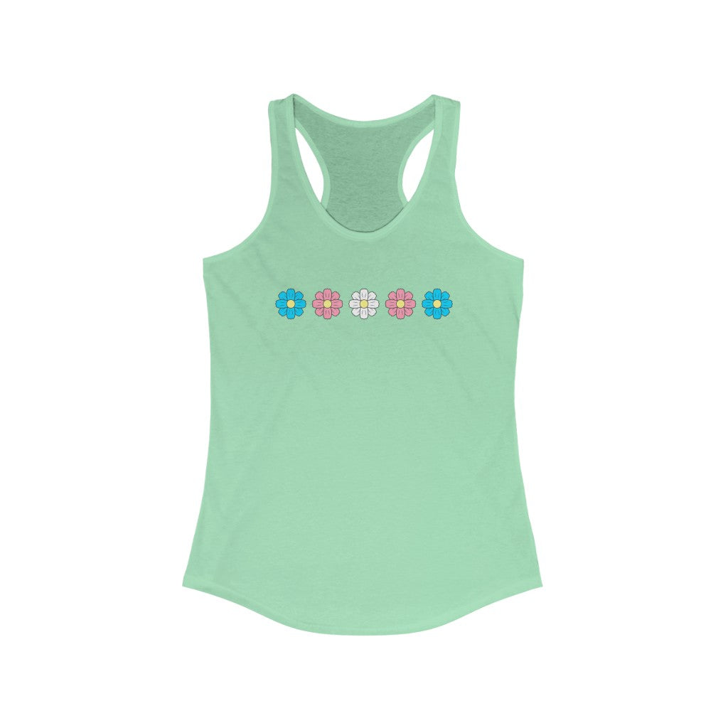 Trans Tank Top Racerback - Cosmos Flowers