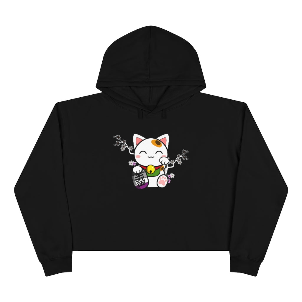 Maneki Neko Asexual Crop Hoodie