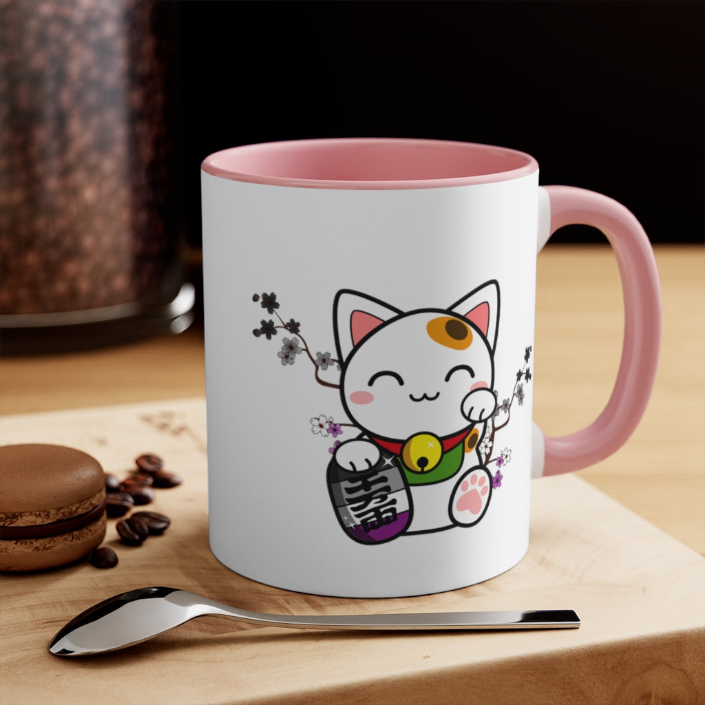 Maneki Neko Asexual Accent Mug