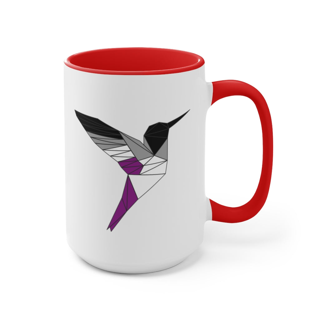 Polygon Hummingbird Asexual Accent Mug