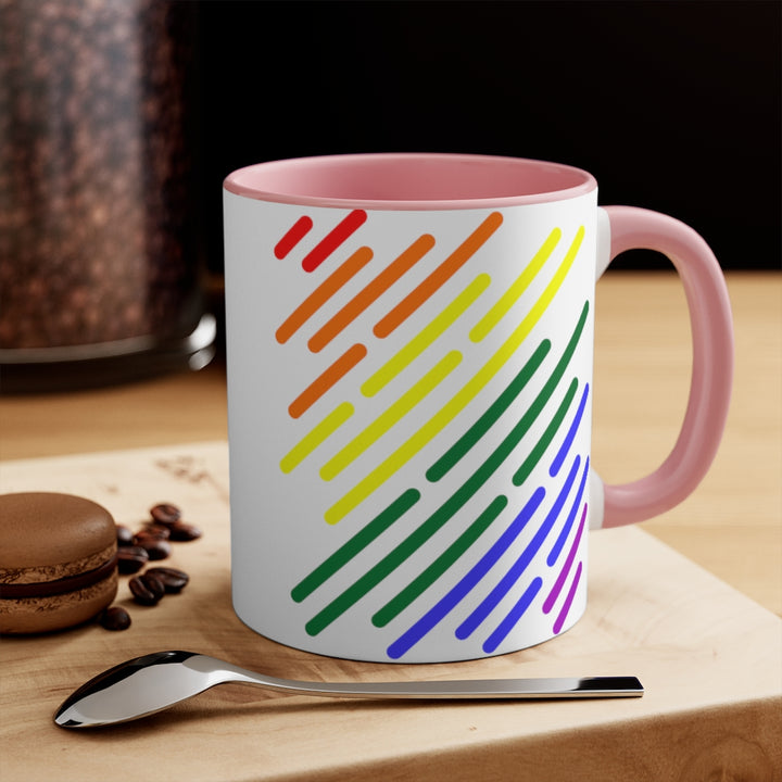 LGBTQ+ Flag Stripe Accent Mug