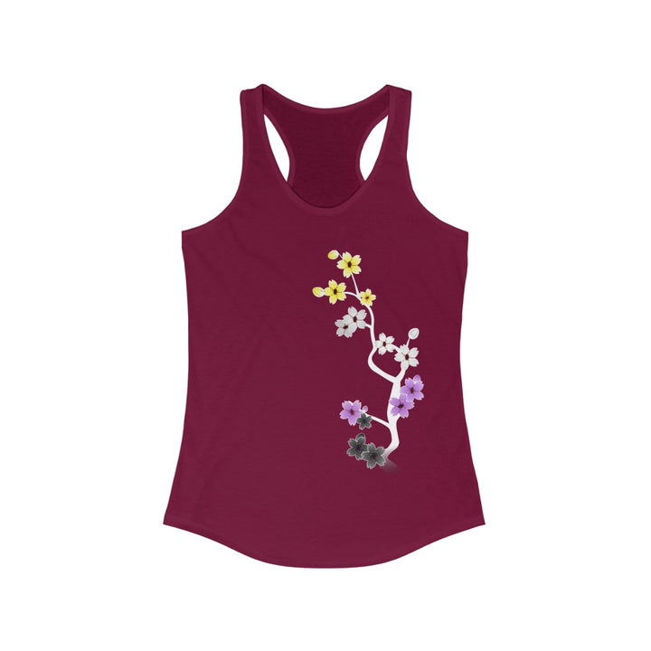 Nonbinary Tank Top Racerback - Dark Sakura