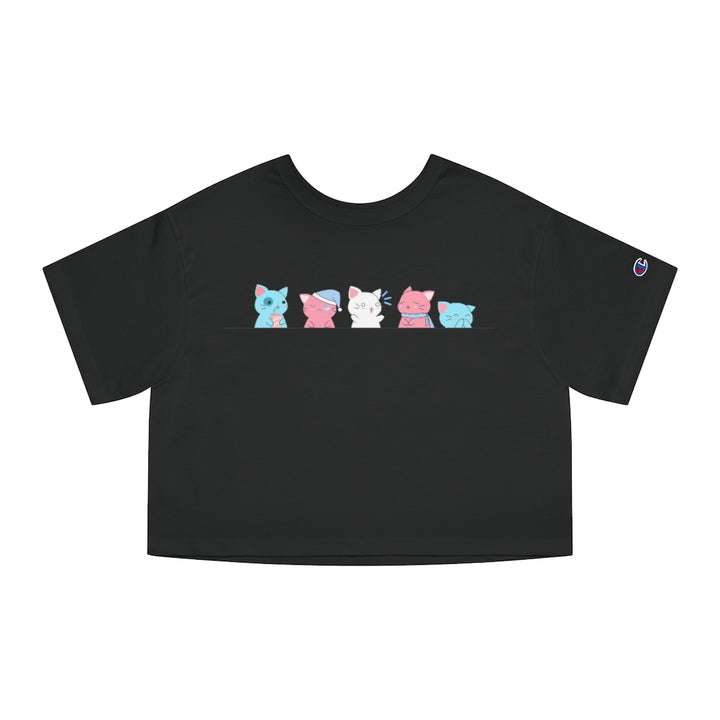 Champion - Kawaii Cats Trans Cropped T-Shirt