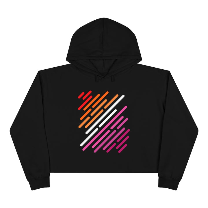 Lesbian Flag Stripe Crop Hoodie