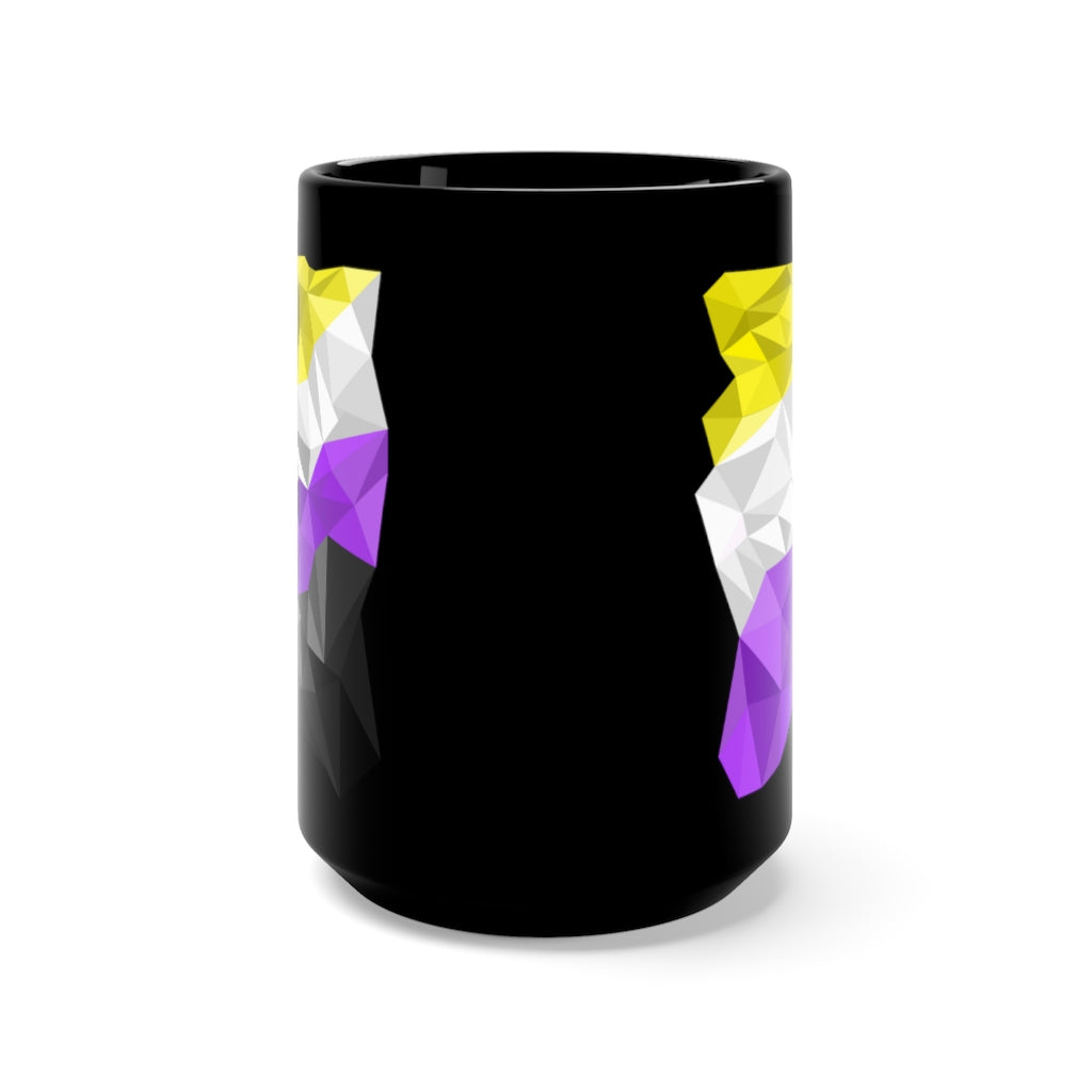 Nonbinary Mug 15oz - Abstract Enby Flag