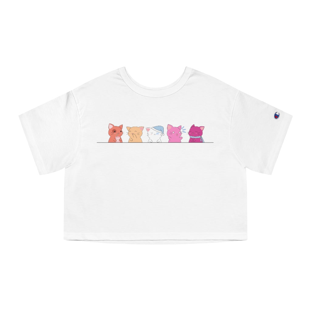 Champion - Kawaii Cats Lesbian Cropped T-Shirt