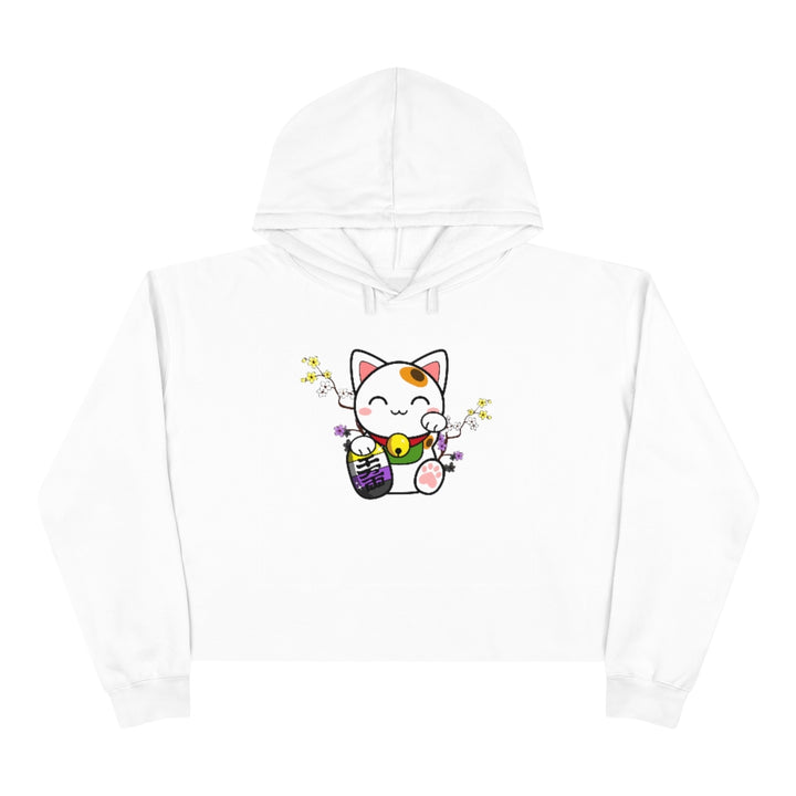 Maneki Neko Nonbinary Crop Hoodie