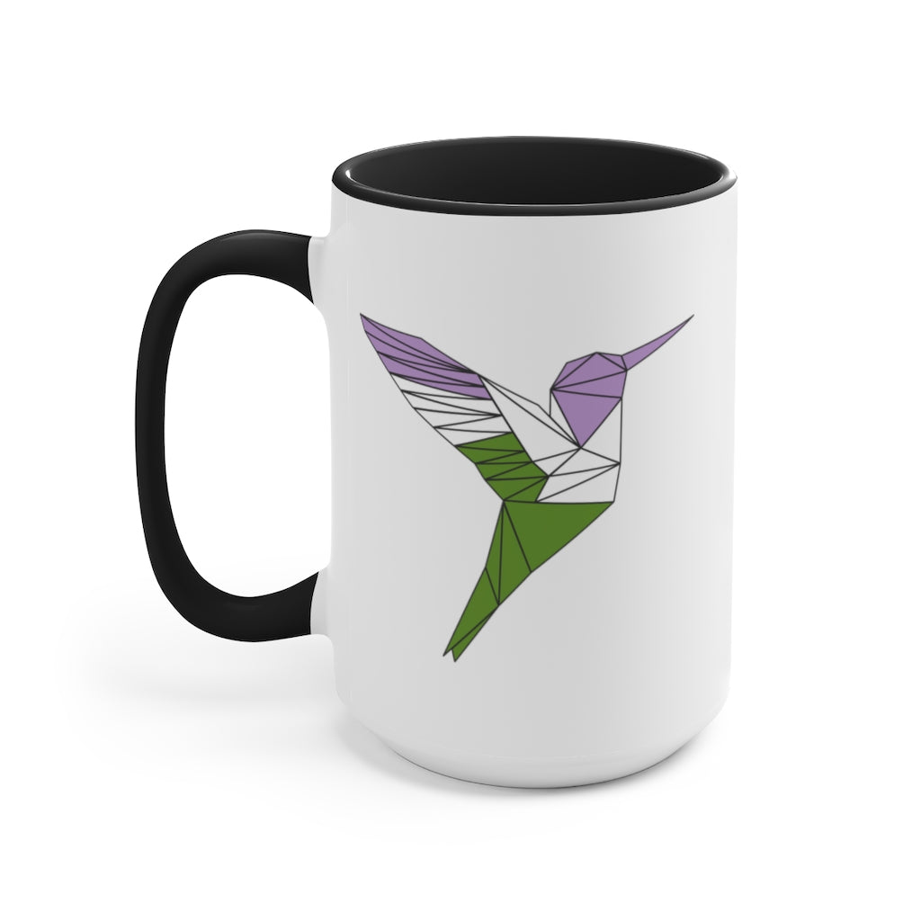 Polygon Hummingbird Genderqueer Accent Mug