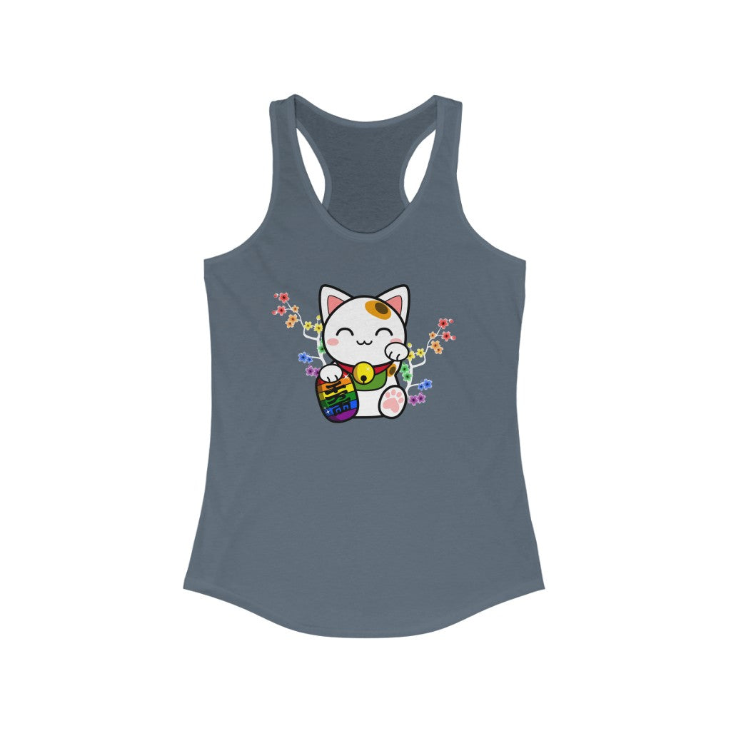 LGBTQ Pride Tank Top Racerback - Lucky Cat