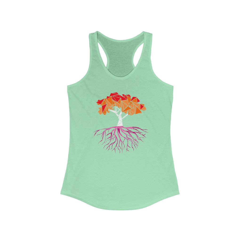 Lesbian Tank Top Racerback - Abstract Tree