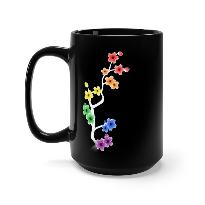 Sakura LGBTQ+ Black Mug 15oz