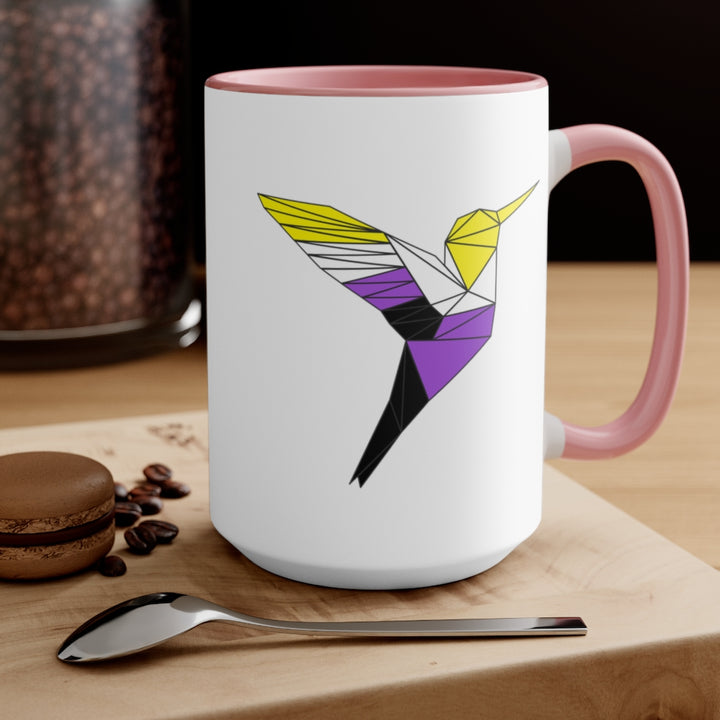 Polygon Hummingbird Nonbinary Accent Mug