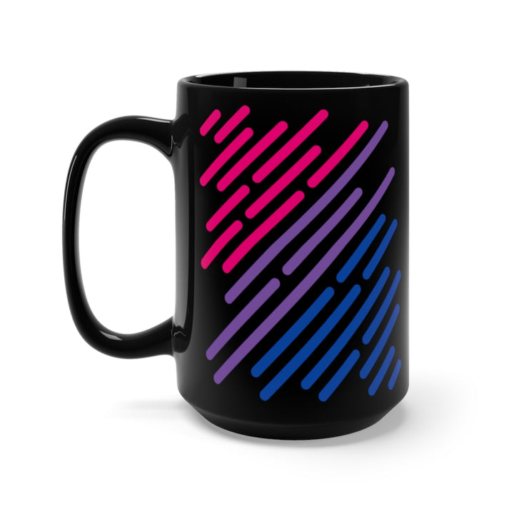 Bisexual Flag Stripe Black Mug 15oz