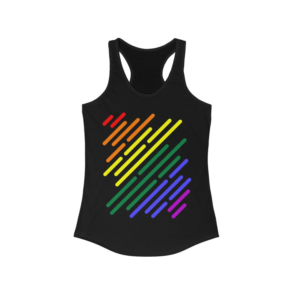 LGBTQ Pride Tank Top Racerback - Pride Flag Stripes