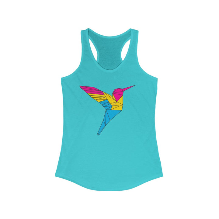 Pansexual Tank Top Racerback - Polygon Hummingbird