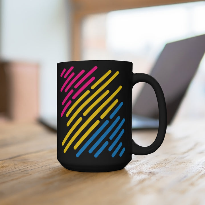 Pansexual Flag Stripe Black Mug 15oz