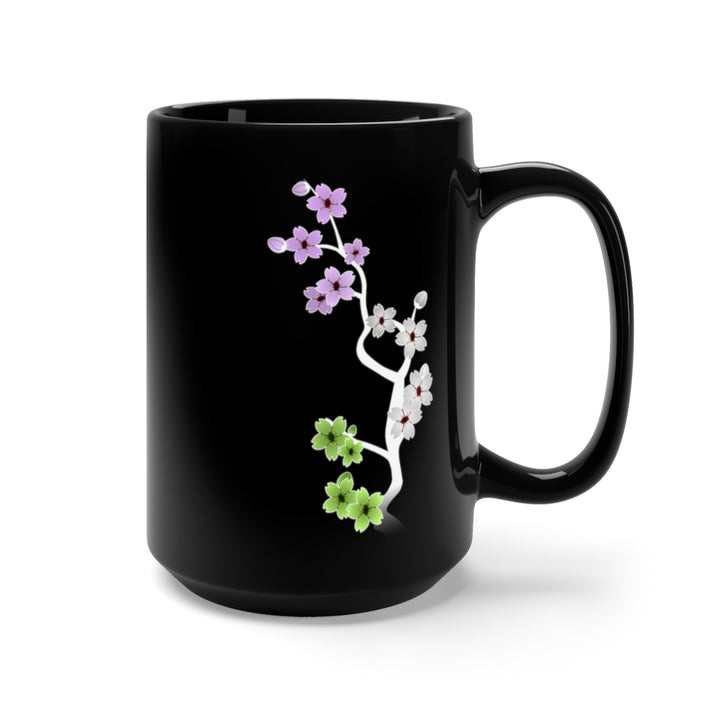 Sakura Genderqueer Black Mug 15oz