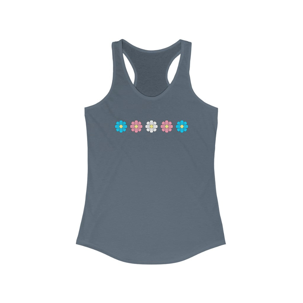 Trans Tank Top Racerback - Cosmos Flowers