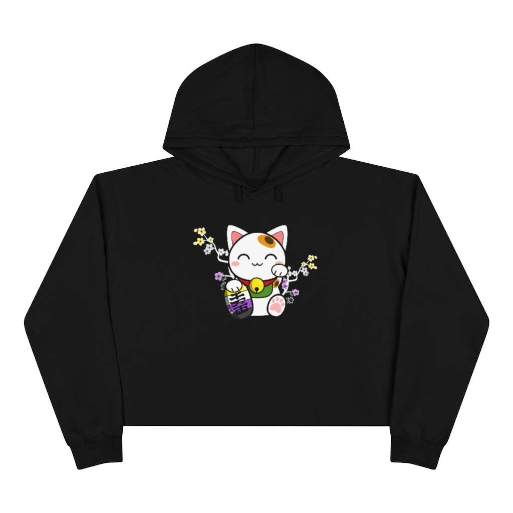 Maneki Neko Nonbinary Crop Hoodie