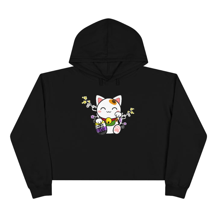 Maneki Neko Nonbinary Crop Hoodie