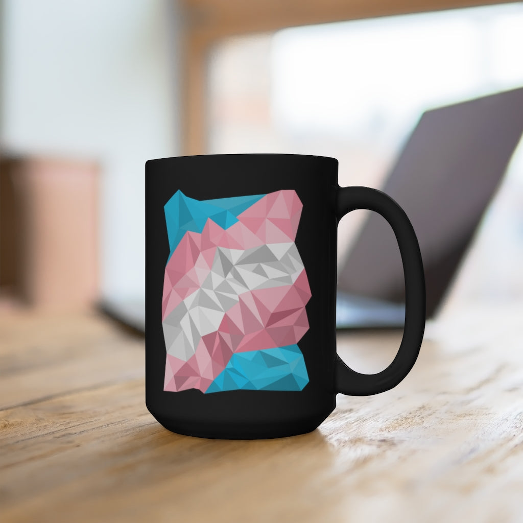 Trans Mug 15oz - Abstract Trans Flag