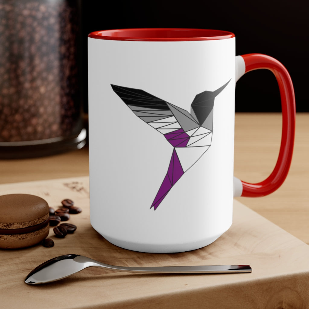 Polygon Hummingbird Asexual Accent Mug