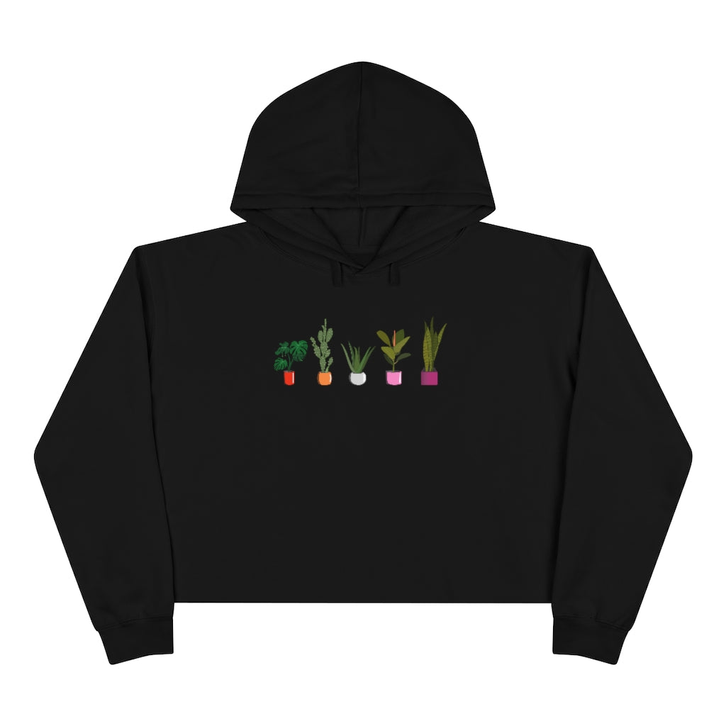 Succulent Plants Lesbian Crop Hoodie