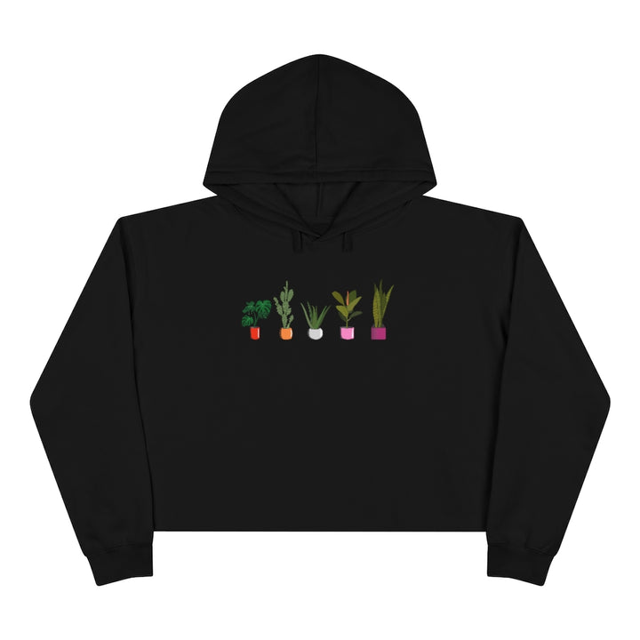 Succulent Plants Lesbian Crop Hoodie