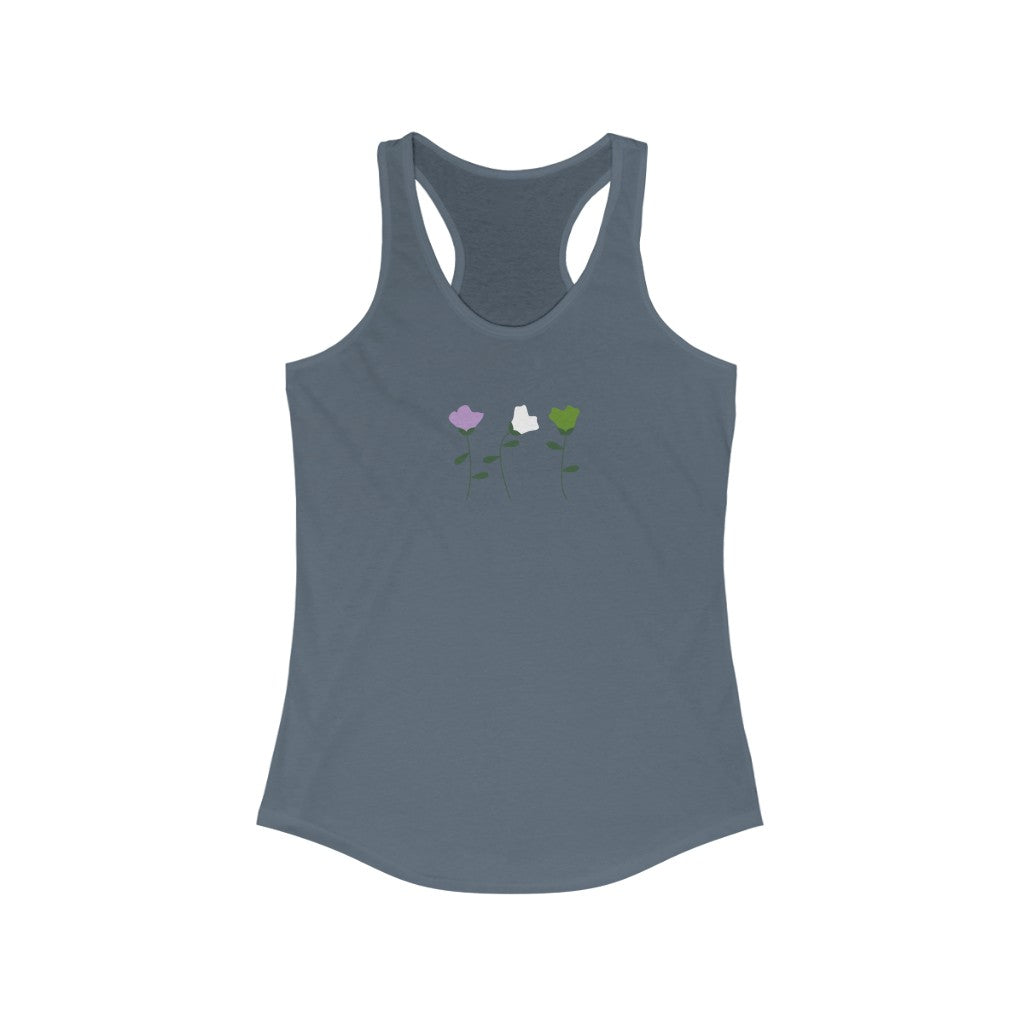 Genderqueer Tank Top Racerback - Simple Flowers