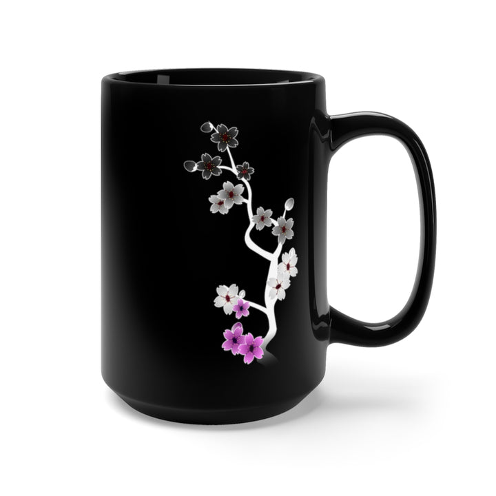 Sakura Asexual Black Mug 15oz