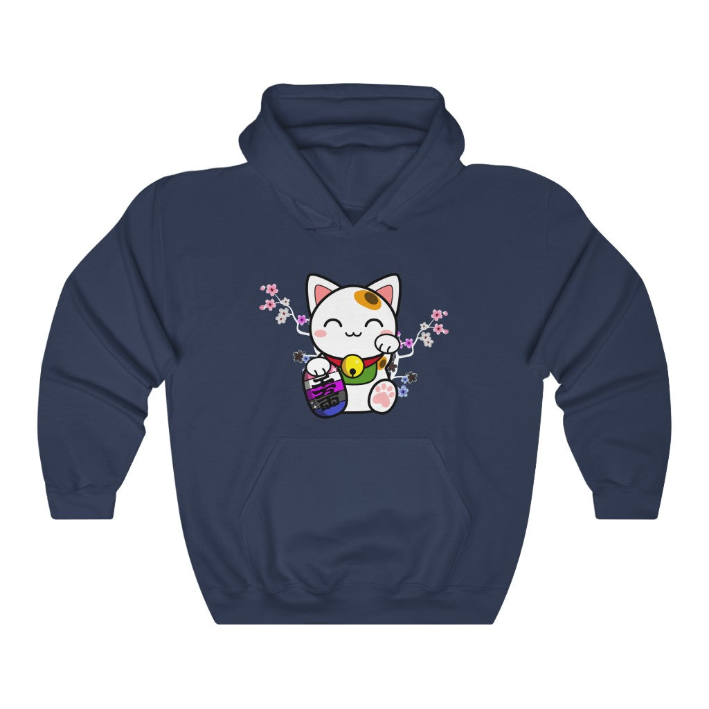 Maneki Neko Genderfluid Gender Neutral Hoodie