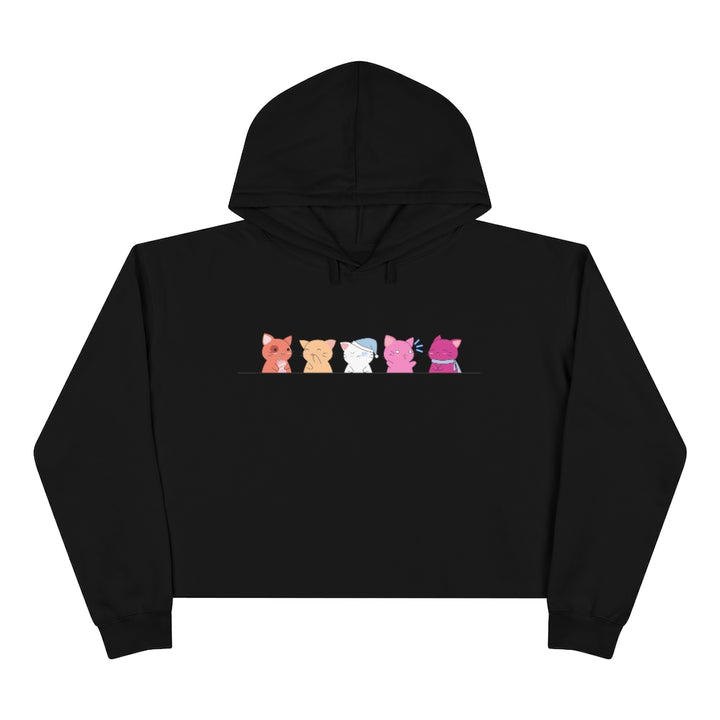 Kawaii Cats Lesbian Crop Hoodie