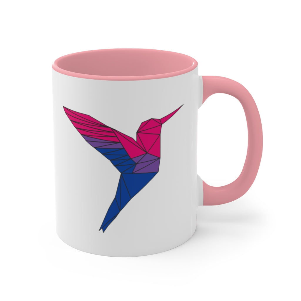 Polygon Hummingbird Bisexual Accent Mug